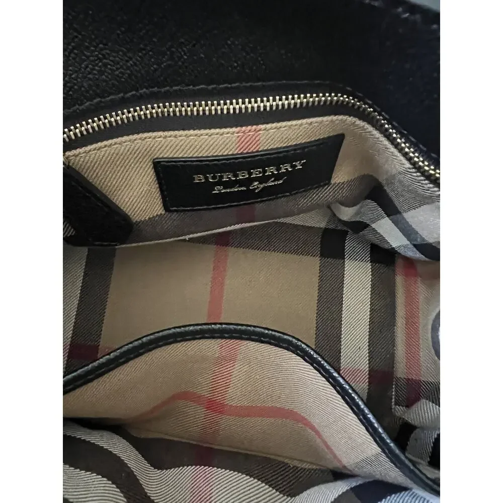 Burberry Black Grainy Leather Small Buckle Tote Bag - Picture 8 of 16